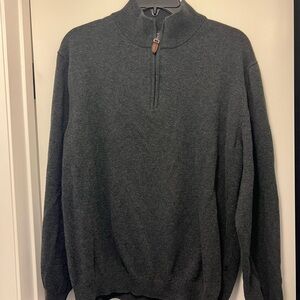 Men's Gray Half-Zip Sweater